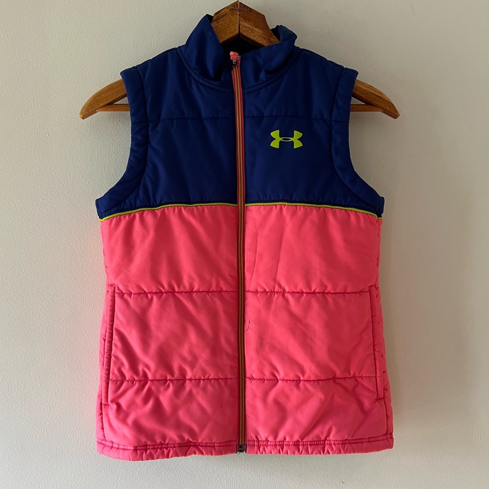 Under Armour Cold Gear Winter Vest, sz Small, color block, outdoor,‎ snow, ski